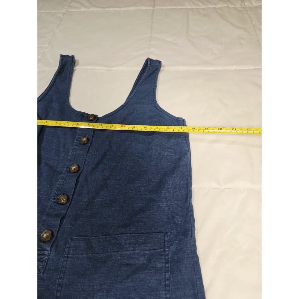MARINE LAYER Sz M Jumpsuit Denim Button Front Wide Leg Cropped Boho Retro Y2K - Picture 6 of 10